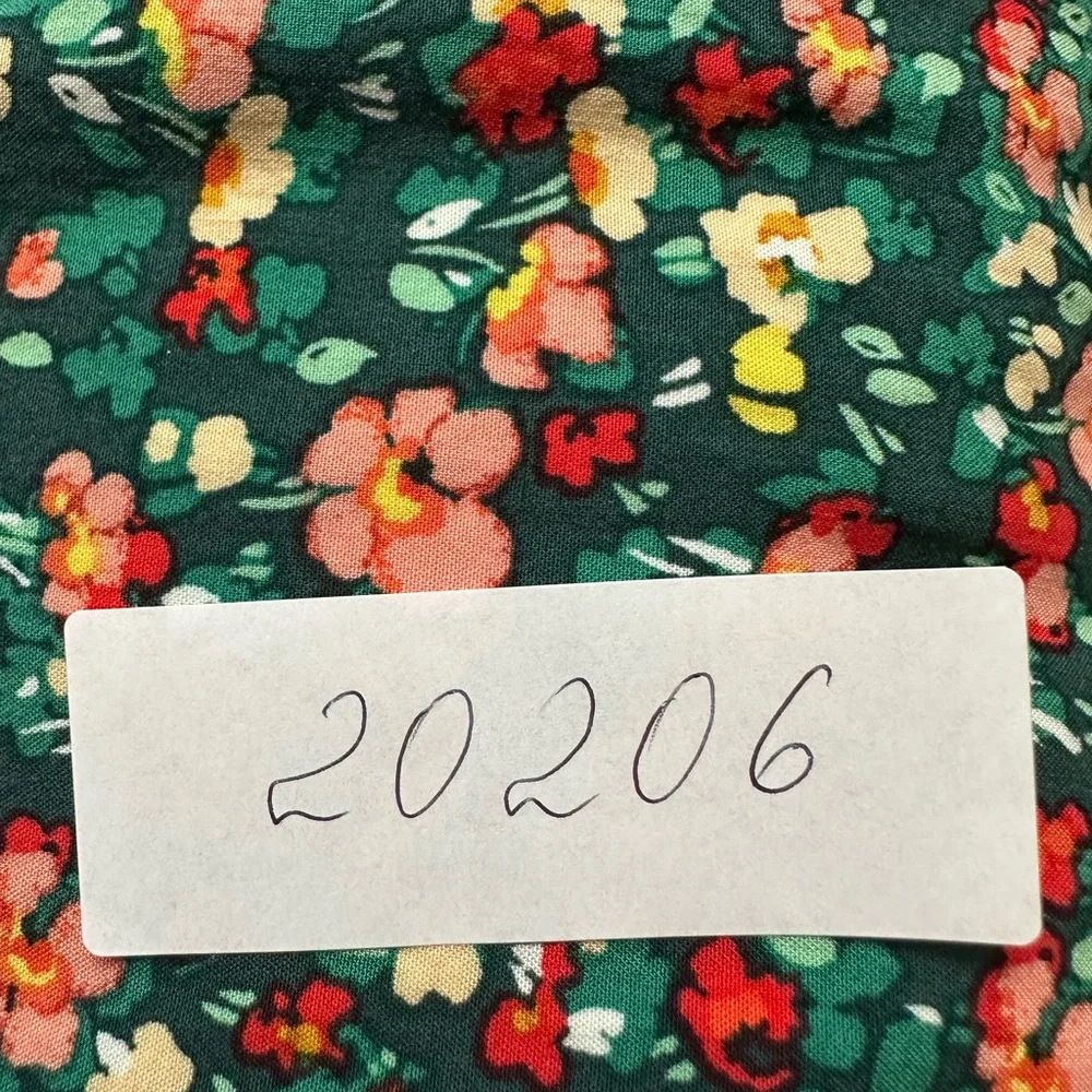 J. Crew Factory Smocked Ruffleneck‎ Top Small Viscose Multicolor